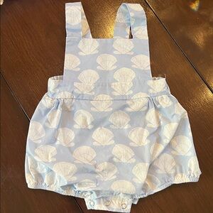 Blue Seashell Print boys One Piece bubble
